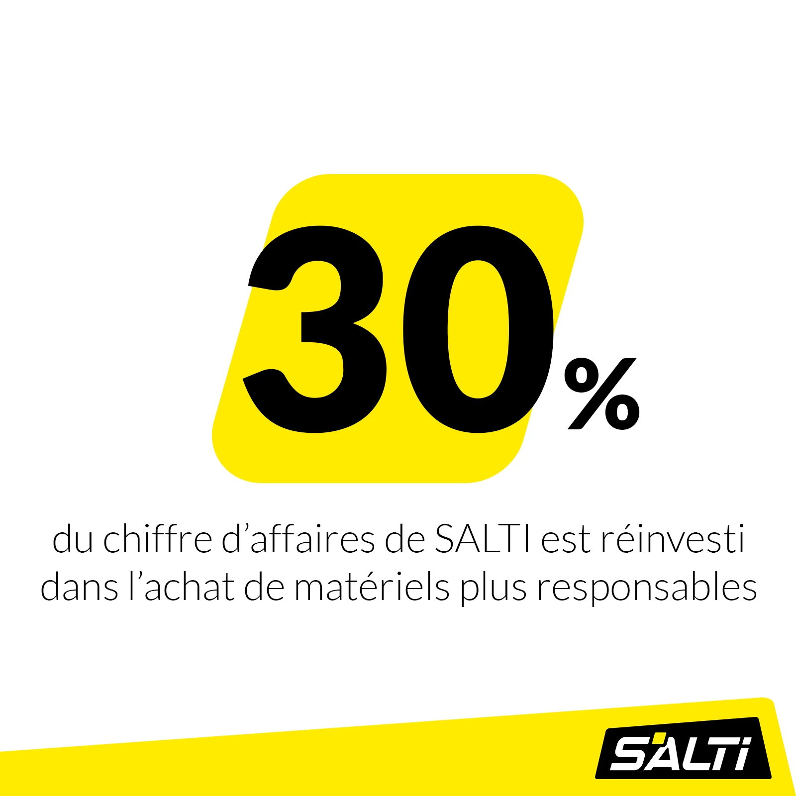 Chiffre clé Salti : réinvestissement en matériel responsable